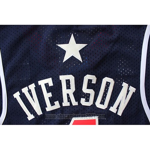 Camiseta USA 2004 Allen Iverson #4 Azul